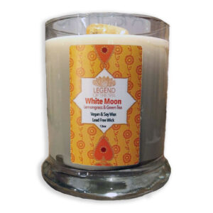 White Moon Candle in glass